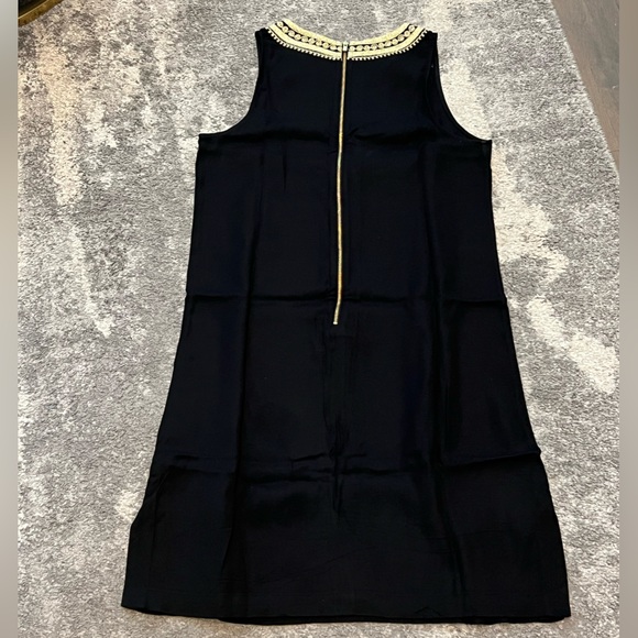 Like new Lilly Pulitzer Carlotta black shift dress with gold stitching details - Picture 9 of 9